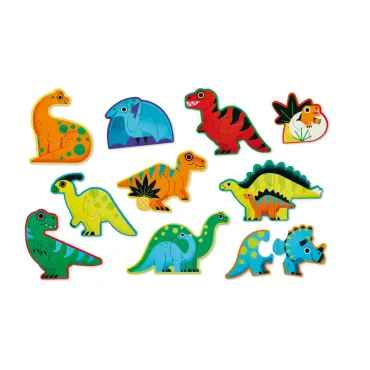 Puzzle Let's Begin - 10 puzzles de 2 pièces - Dinosaures - 2a+
