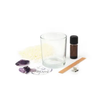 Kit bougie DIY Lithothérapie - Amethyste serénité