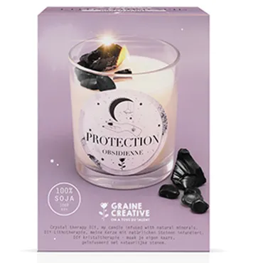 Kit bougie DIY Lithothérapie - Obsidienne