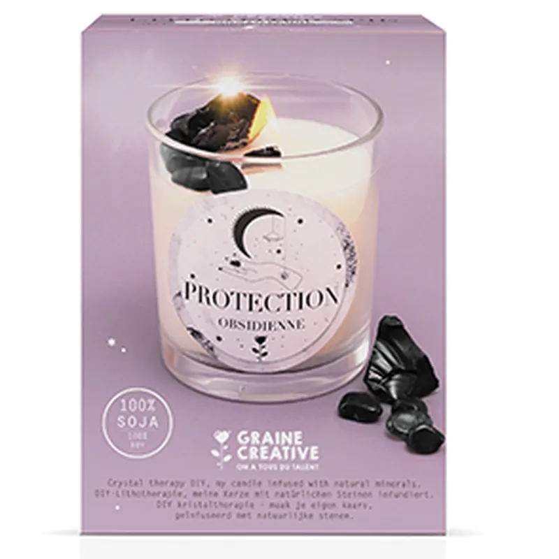 Kit bougie DIY Lithothérapie - Obsidienne