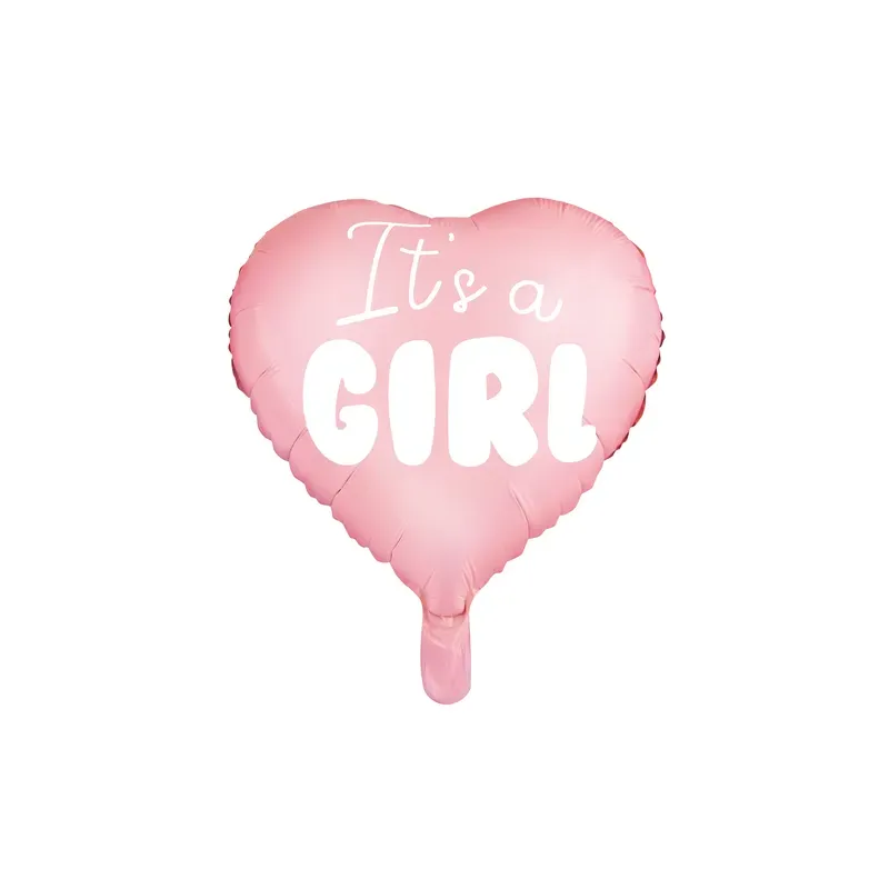 Ballon Mylar Coeur - It's a girl - Rose vif