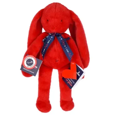 LAPIN Méloé 37 cm - Rouge Passion -Je t’aime "à la folie"