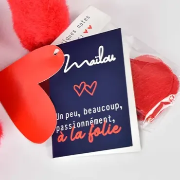 LAPIN Méloé 37 cm - Rouge Passion -Je t’aime "à la folie"