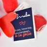 LAPIN Méloé 37 cm - Rouge Passion -Je t’aime "à la folie"
