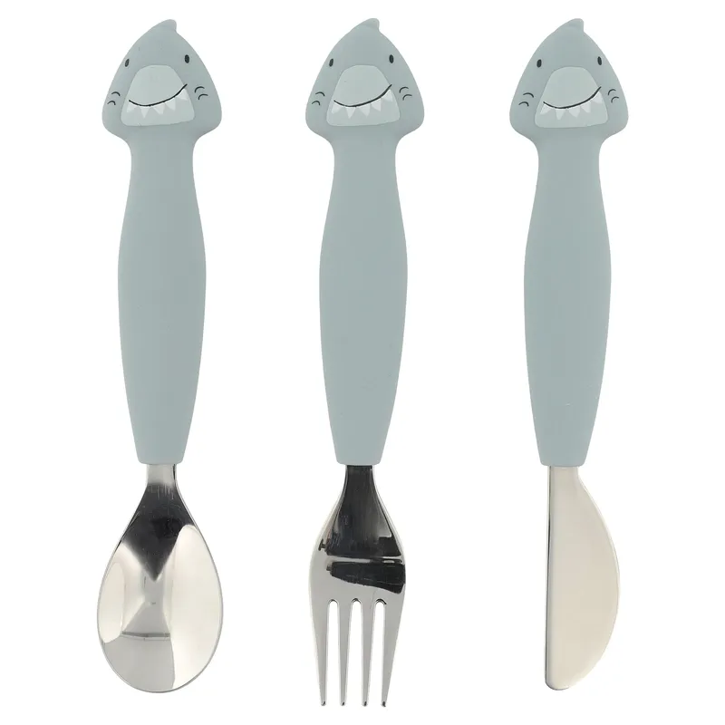 Couverts 3 pièces en silicone - Mr. Shark