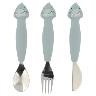 Couverts 3 pièces en silicone - Mr. Shark
