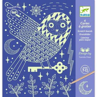 CARTES A GRATTER PHOSPHORESCENTES - Dans la nuit - FSC Mix (Packaging )