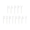 Bougies d'anniversaire ''Happy Birthday'' - Blanches