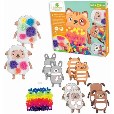 Stick'N Fun - Pompons - Animaux de la ferme