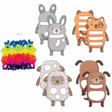 Stick'N Fun - Pompons - Animaux de la ferme