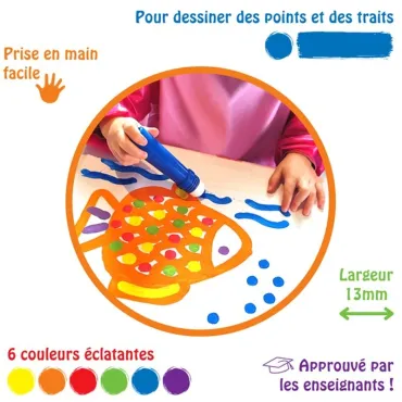 Lot de 6 P’tits Tampons Gouache 50ml