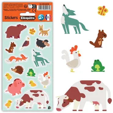 16 gommettes - Animaux de...