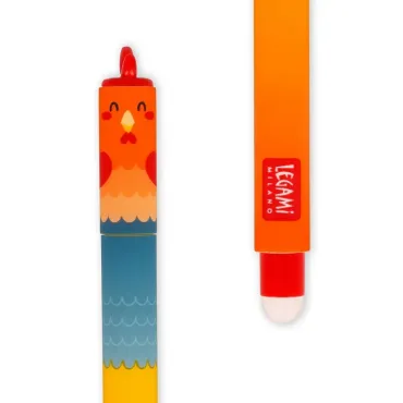 Set de 4 Stylos à Encre Gel Effaçable - Vache, Cohon, Ane et Coq