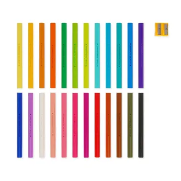 Set de 24 Crayons de Couleur avec Taille-crayon - Teddy Bear