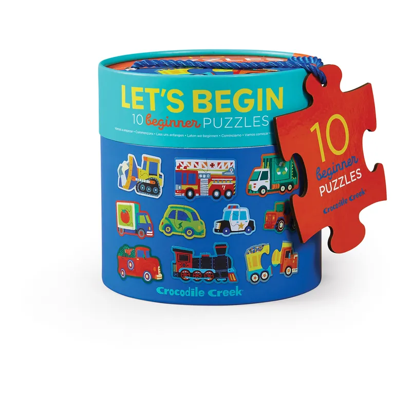Puzzle Let's Begin - 10 puzzles de 2 pièces - Véhicules - 2a+