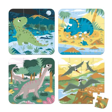 Puzzles évolutifs Dinosaures - 4 puzzles