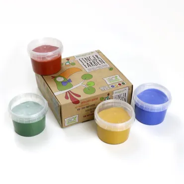 4 pots de peinture doigts - coffret Aki