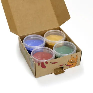 4 pots de peinture doigts - coffret Aki