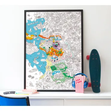 Poster géant à colorier - Marseille