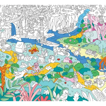 Poster géant à colorier - Jungle