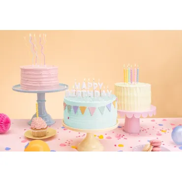 Bougies d'anniversaire ''Happy Birthday'' - Blanches
