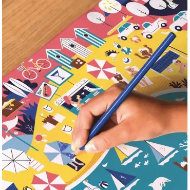 Poster à colorier - Bord de mer