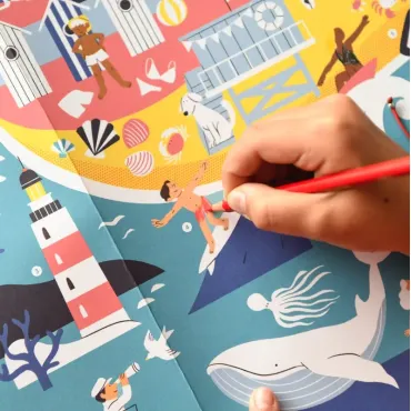 Poster à colorier - Bord de mer