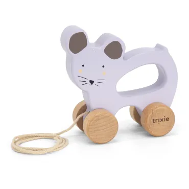 Jouet à tirer en bois - Mrs. Mouse 