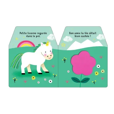 Cache-cache petite licorne - Livre matière