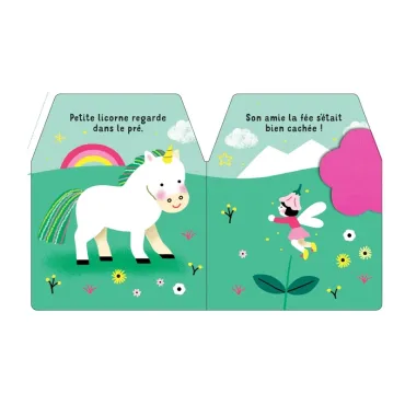 Cache-cache petite licorne - Livre matière