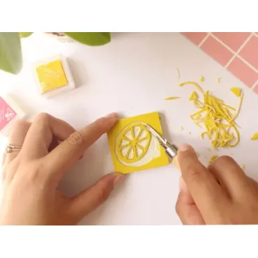 Kit DIY Home Déco - Mes tampons en linogravure sur torchon