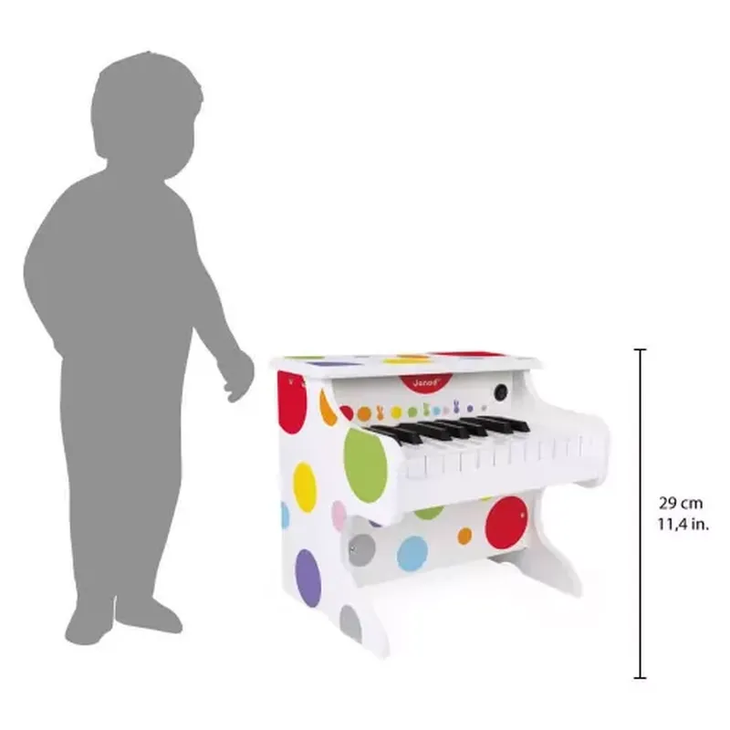 Mon Premier Piano Chicco – 7 Touches Colorées Avec Lumières – 2 Modes Jeu, 4 Instruments, 20 Mélodies – Dès 1 An