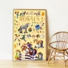 Poster pédagogique - Les cheveaux