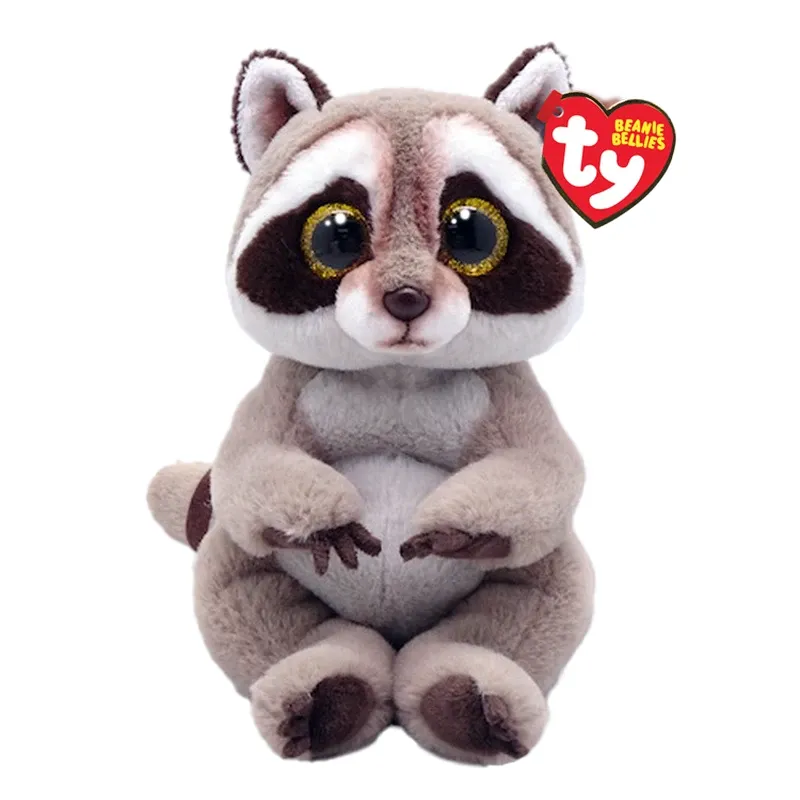 Beanie Bellies - Peluche Petey le raton laveur - Small