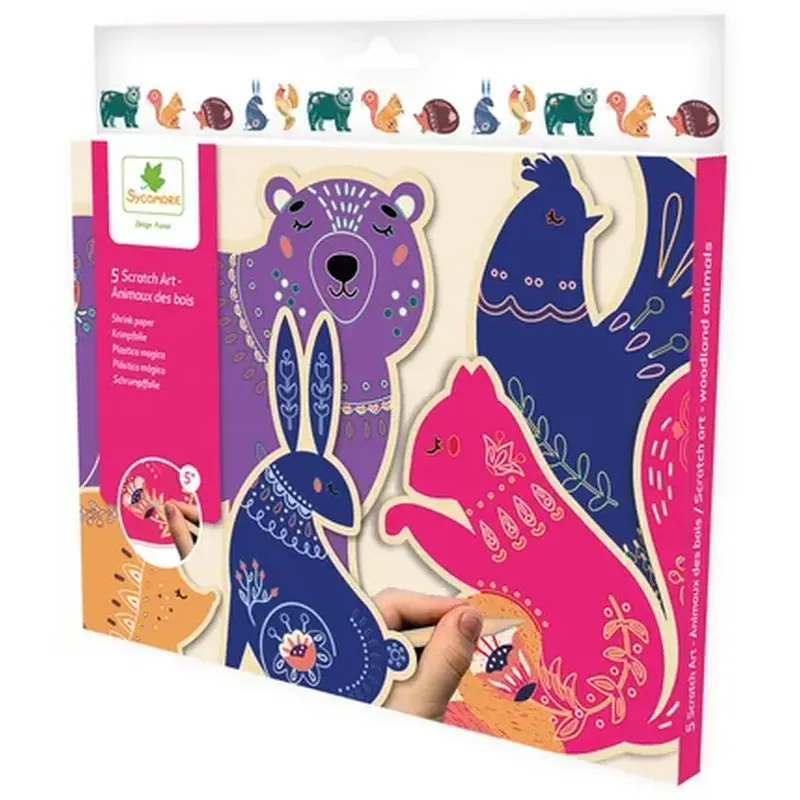 Pockets - Scratch art Les animaux des bois