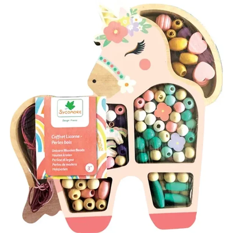 Les Perles - Coffret perles bois licorne