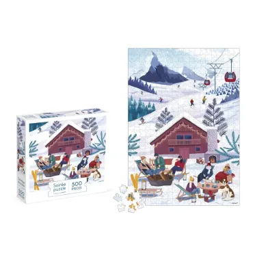 Puzzle hiver à la montagne - 500 pcs