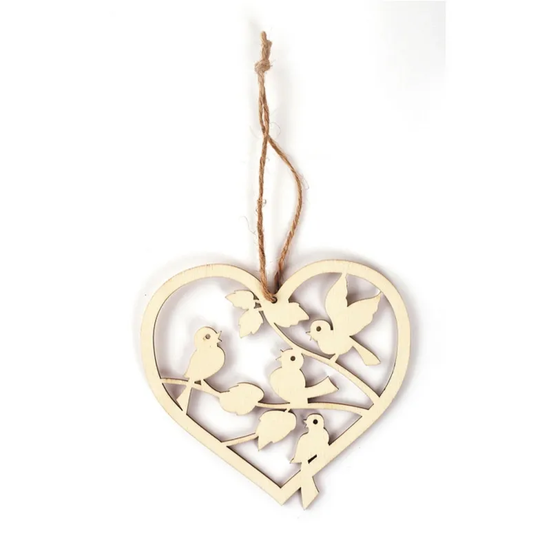 Cœur à suspendre ajouré oiseau