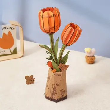Puzzle 3D en bois - Tulipe...