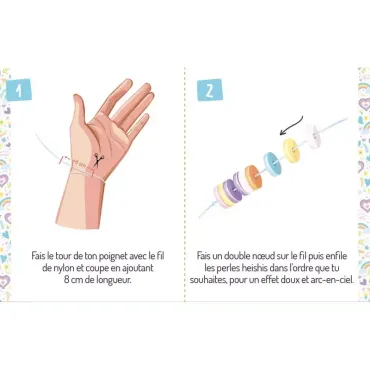 Mes 2 bracelets d'amitié arc-en-ciel