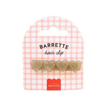 Barrette cheveux - Coeur Doré