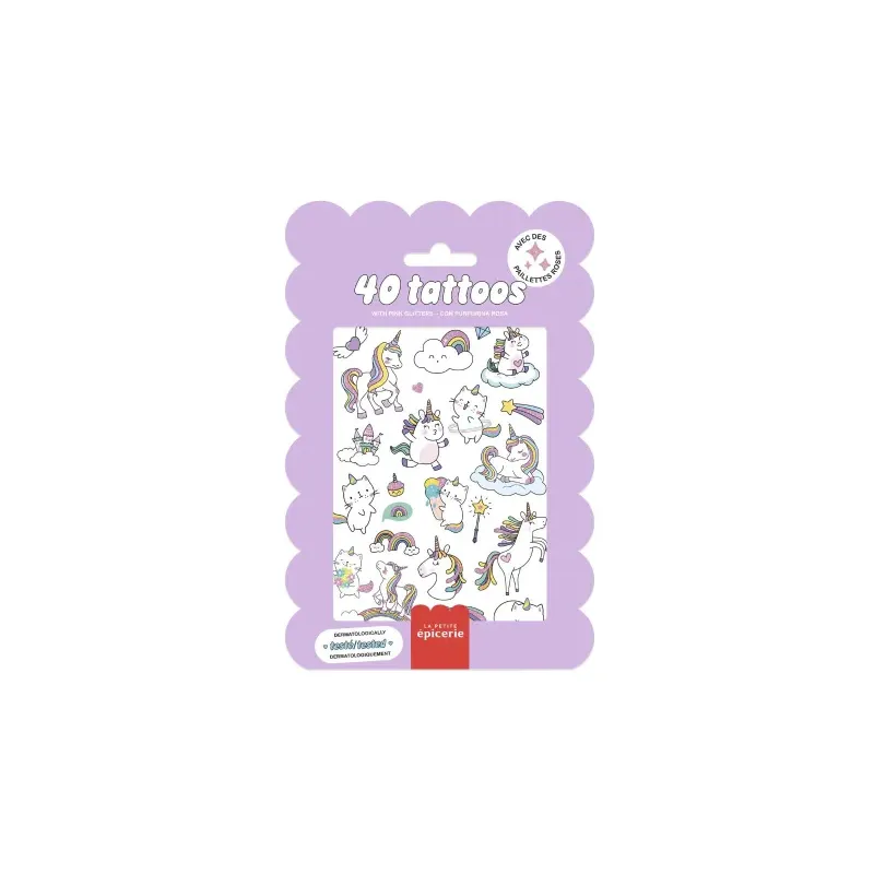 Pochette de 40 Tattoos - Licornes