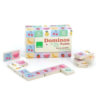 Dominos en bois, Fruits et...
