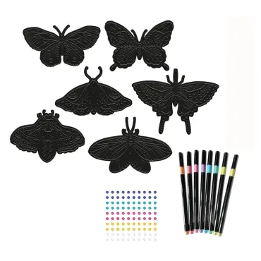 Artissimo - Tableaux feutres métalisés - Papillons flamboyants