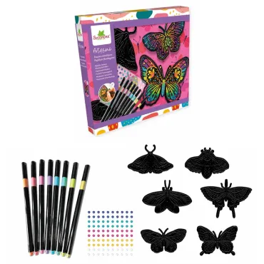 Artissimo - Tableaux feutres métalisés - Papillons flamboyants