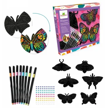 Artissimo - Tableaux feutres métalisés - Papillons flamboyants