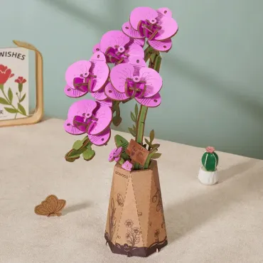 Puzzle 3D en bois - Orchidée violette