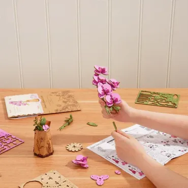 Puzzle 3D en bois - Orchidée violette