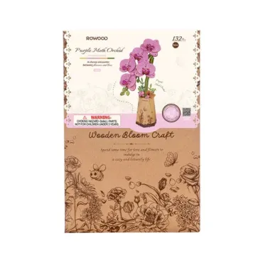 Puzzle 3D en bois - Orchidée violette
