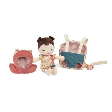 Poupée en tissu et porte bébé Jeanne